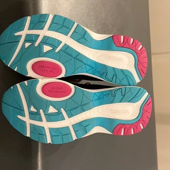 Vionic Black Sneakers with Pink and Blue Accents - Picture 3 of 5